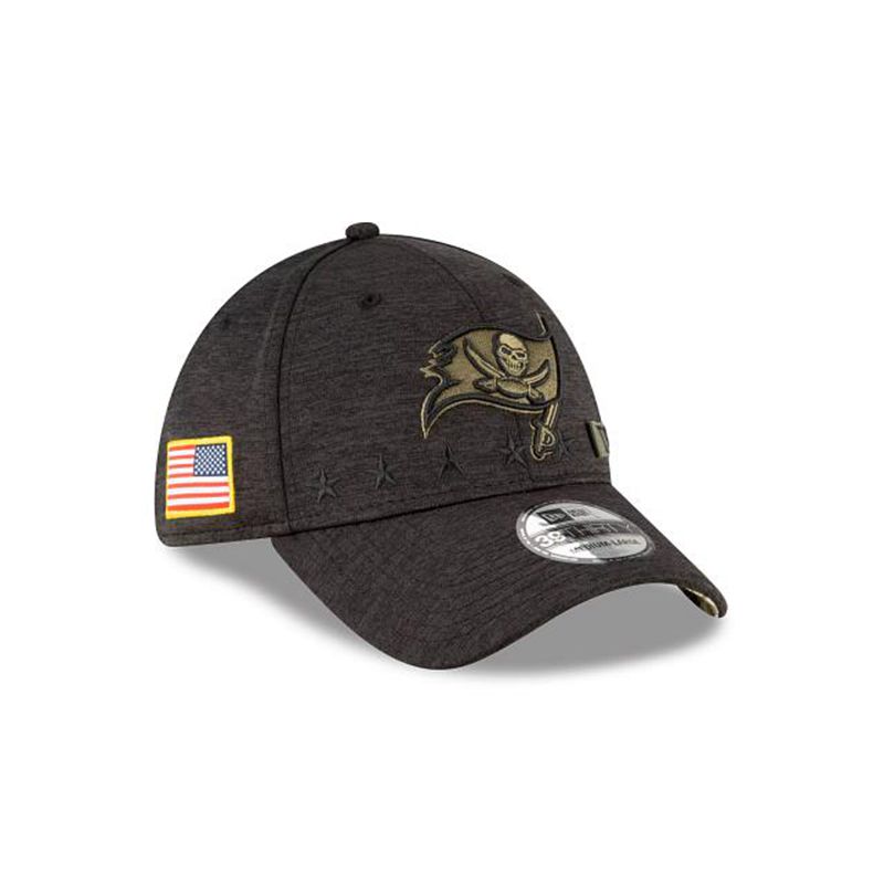 NFL Tampa Bay Buccaneers Salute To Service 39Thirty Stretch Fit (BLZ8726) - Black New Era Caps